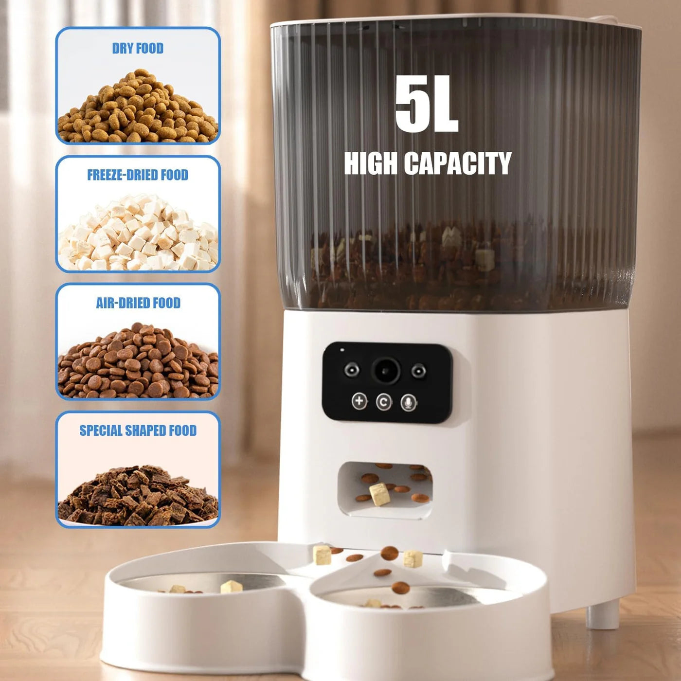 5L Automatic Pet Feeder with 1080P HD Camera